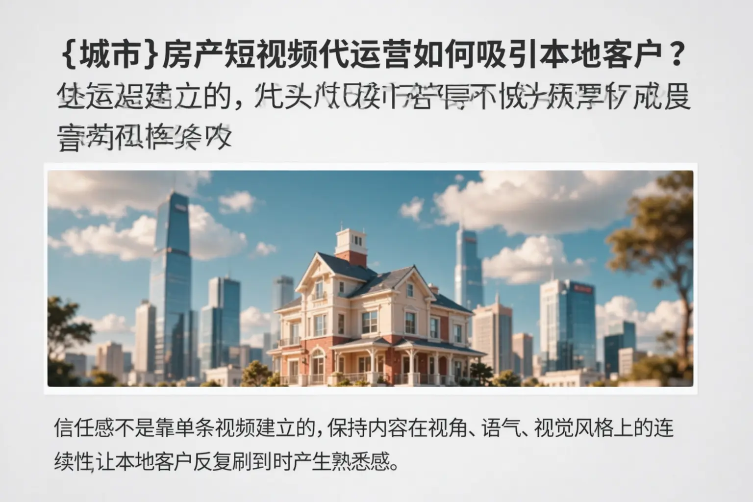 桃山房产短视频代运营如何吸引本地客户?